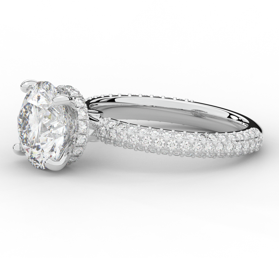 3.60CT.TW ROUND LAB DIAMOND SOLITAIRE ENGAGEMENT RING - Nazarelle
