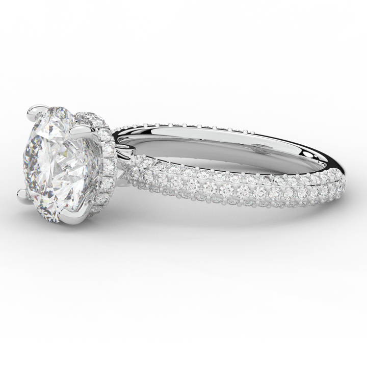 3.60CT.TW ROUND LAB DIAMOND SOLITAIRE ENGAGEMENT RING - Nazarelle