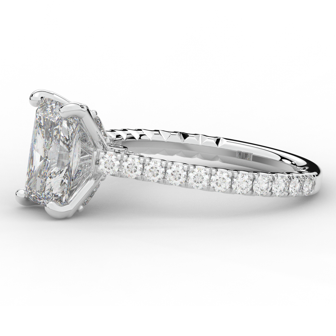 2.70CT.TW RADIANT LAB DIAMOND SOLITAIRE ENGAGEMENT RING - Nazarelle