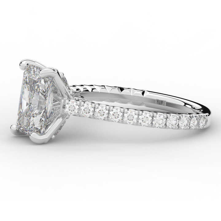 2.70CT.TW RADIANT LAB DIAMOND SOLITAIRE ENGAGEMENT RING - Nazarelle