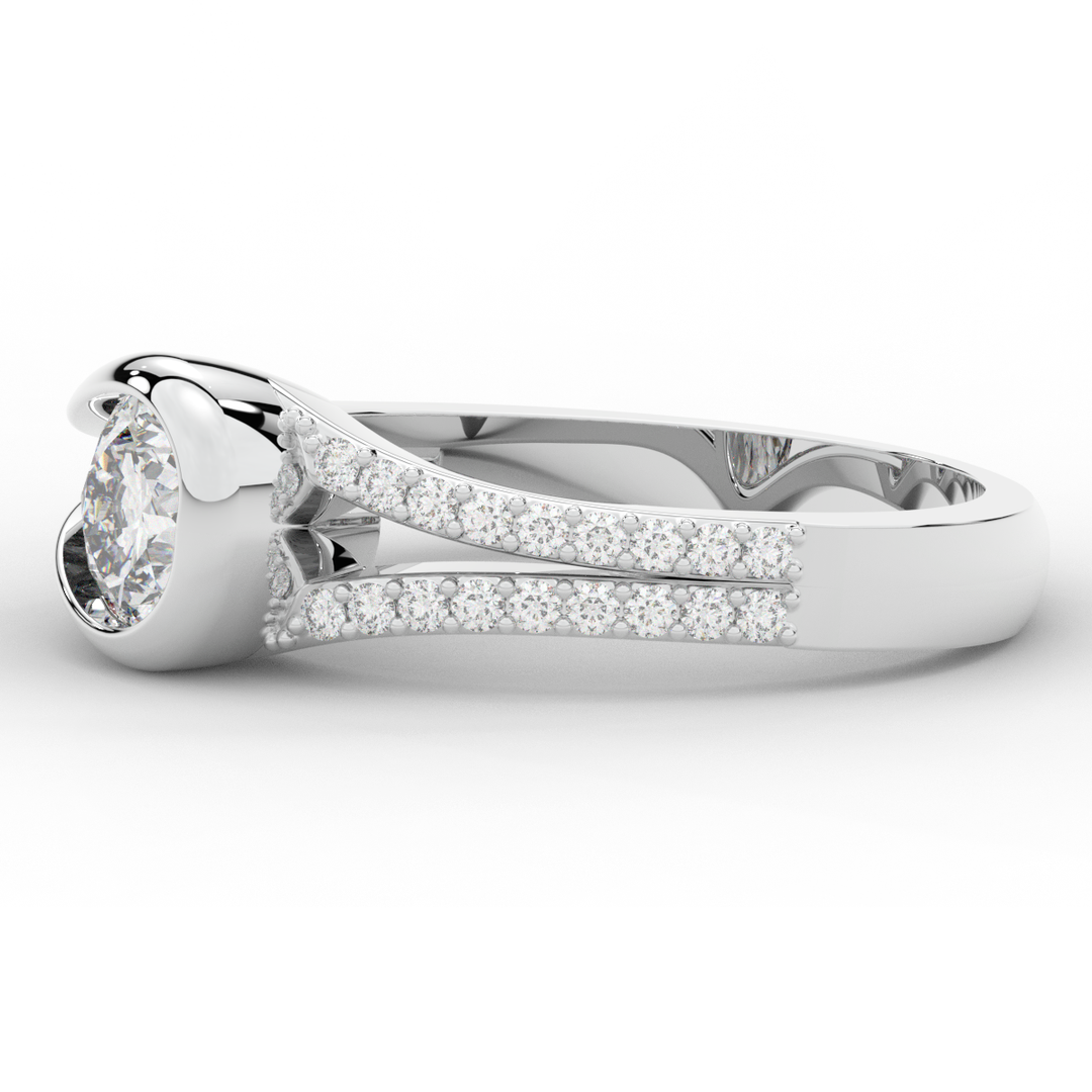 1.10CT.TW ROUND LAB DIAMOND SOLITAIRE ENGAGEMENT RING - Nazarelle