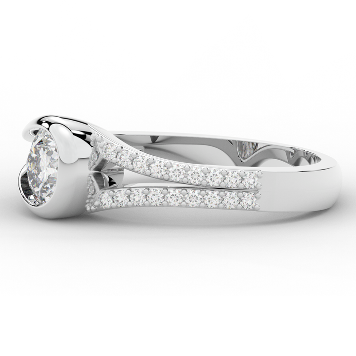 1.10CT.TW ROUND LAB DIAMOND SOLITAIRE ENGAGEMENT RING - Nazarelle