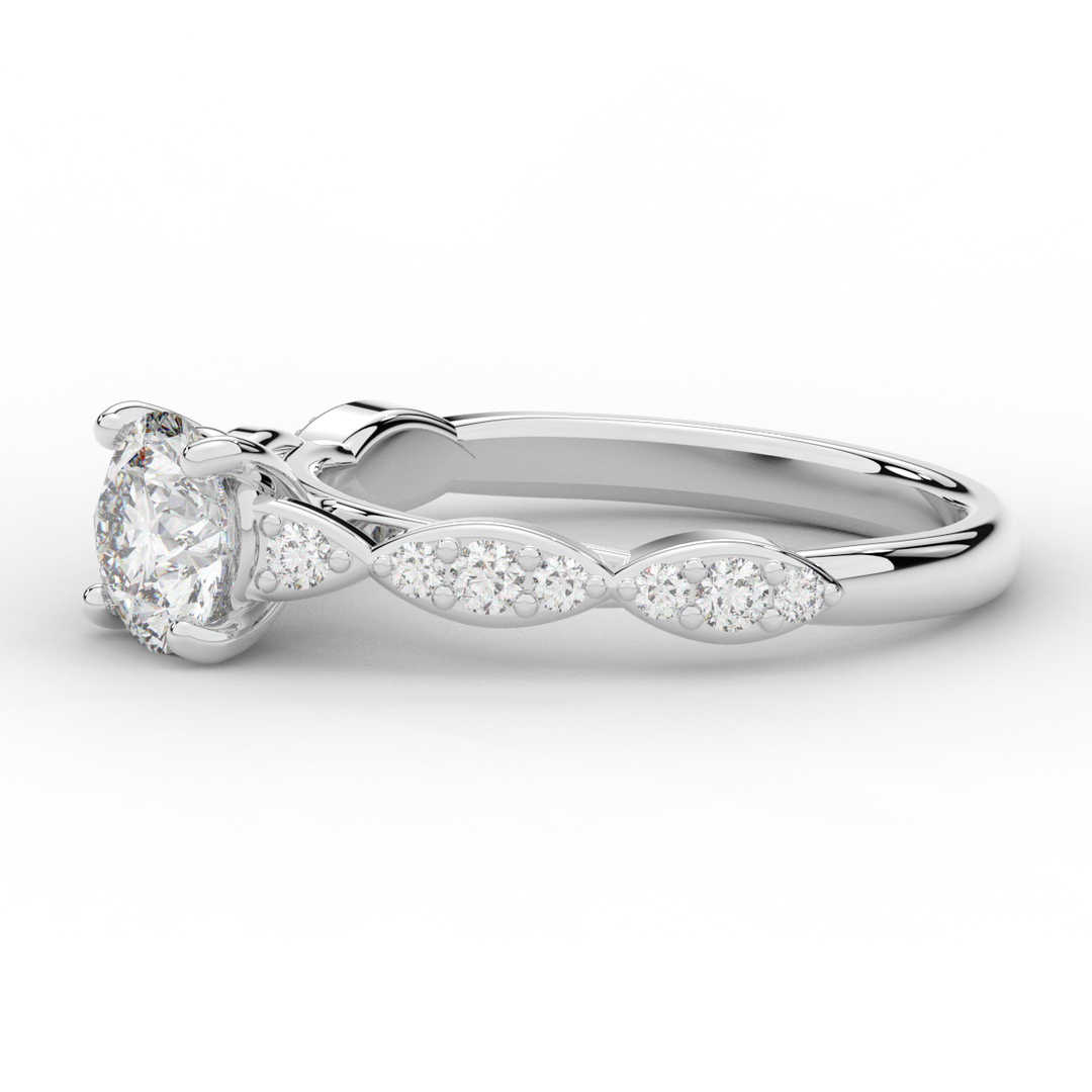 1.20CT.TW ROUND LAB DIAMOND SOLITAIRE ENGAGEMENT RING - Nazarelle