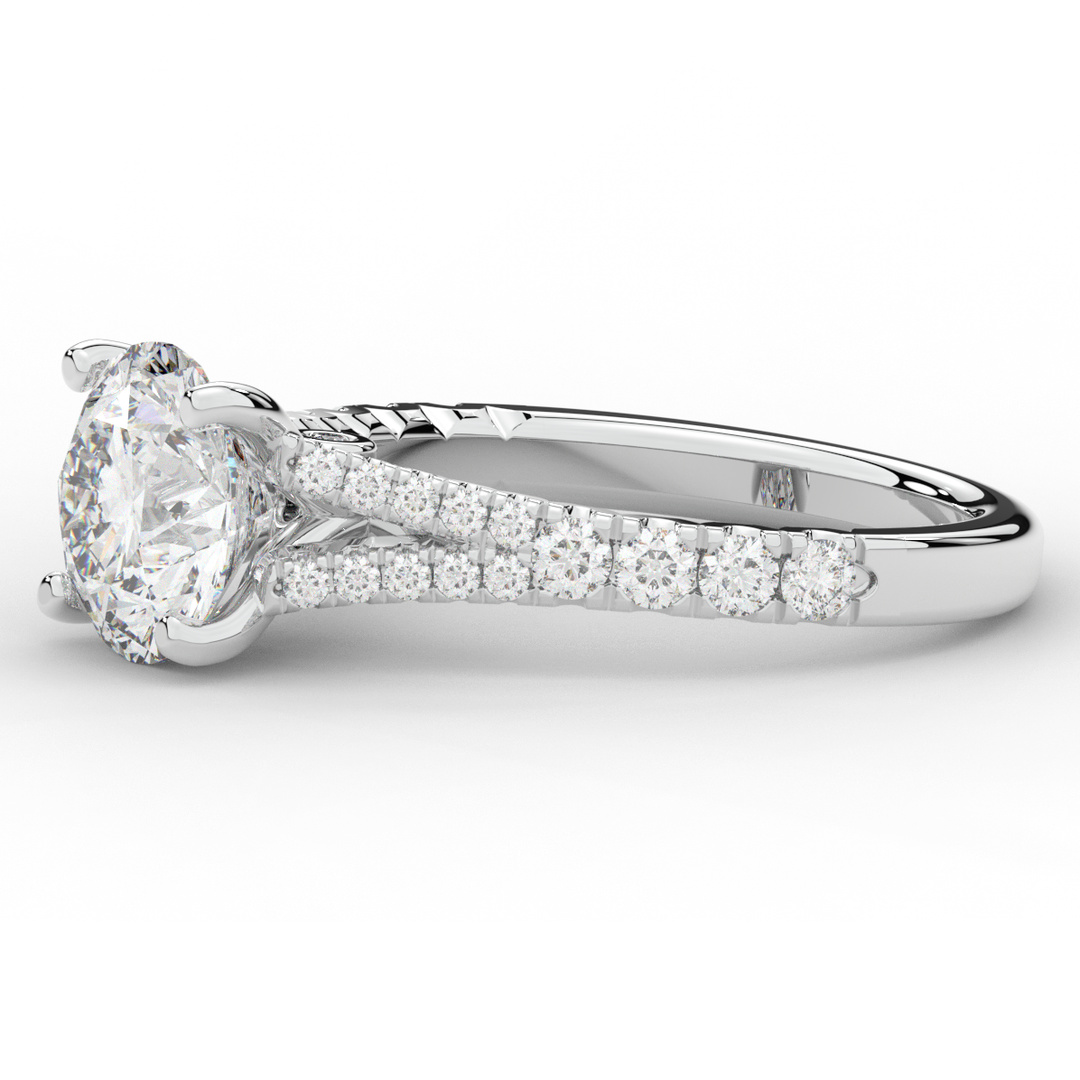 2.45CT.TW ROUND LAB DIAMOND ENGAGEMENT RING - Nazarelle