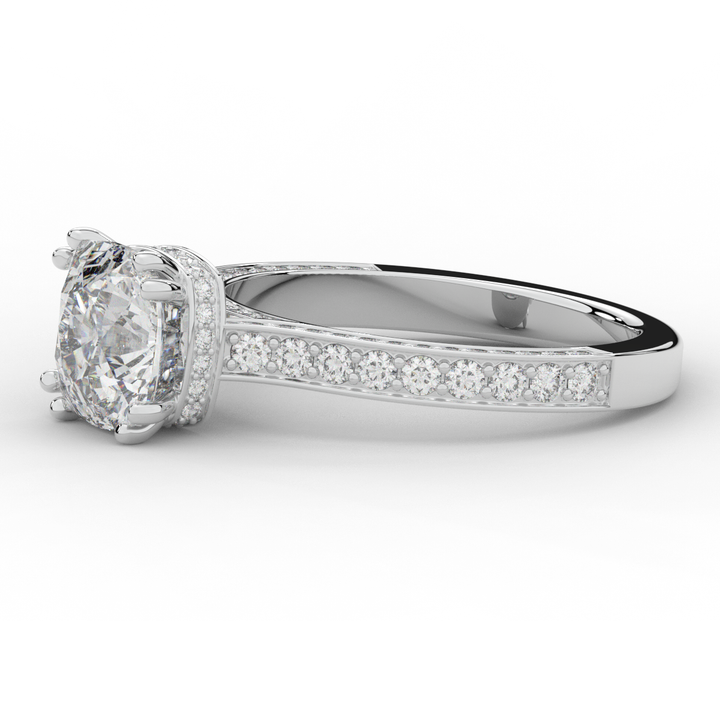 2.60CT.TW CUSHION LAB DIAMOND SOLITAIRE ENGAGEMENT RING - Nazarelle
