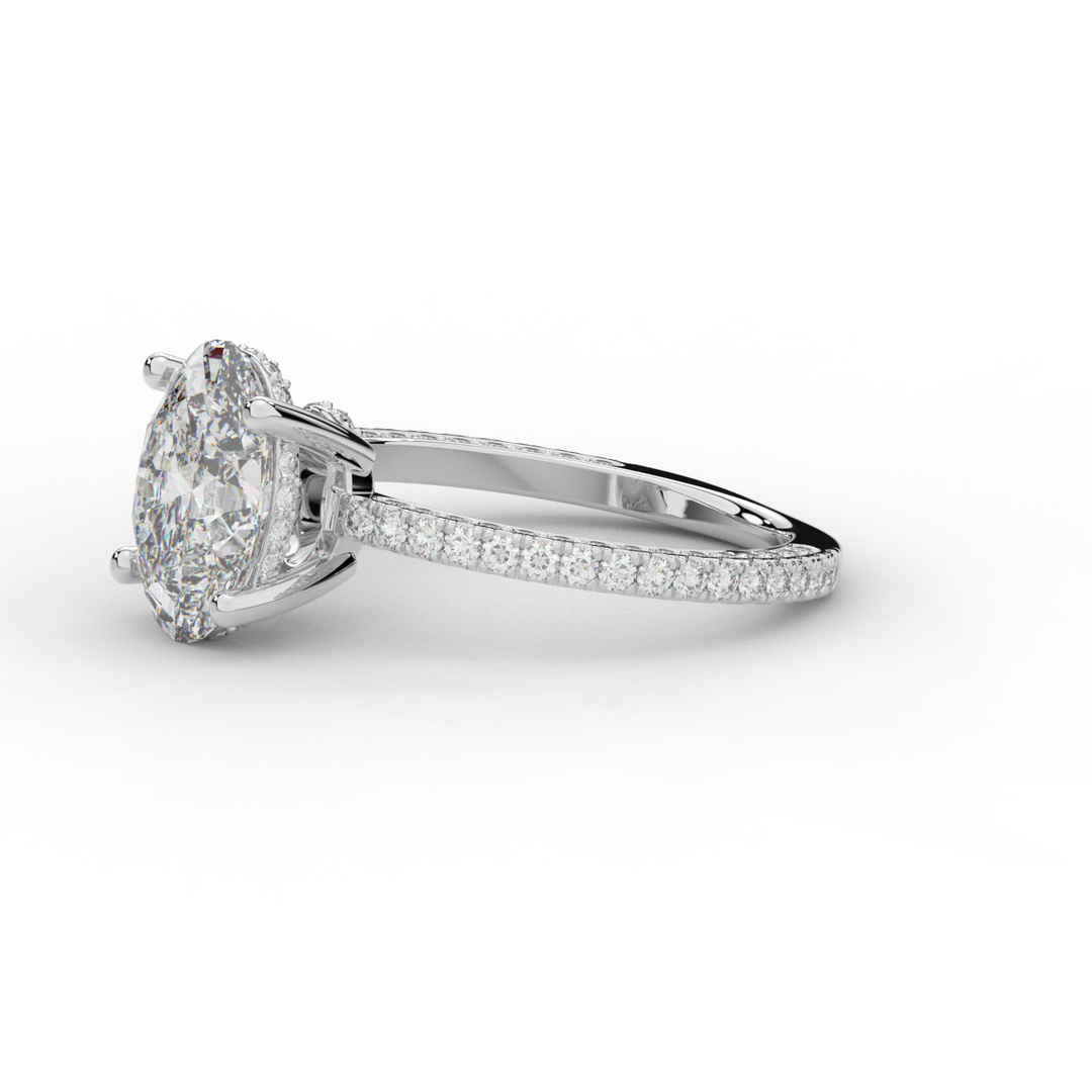 3.15CT.TW OVAL LAB DIAMOND SOLITAIRE ENGAGEMENT RING - Nazarelle