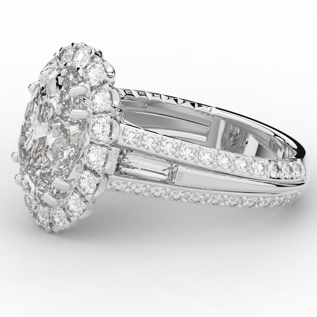 5.75CT.TW OVAL LAB DIAMOND HALO ENGAGEMENT RING - Nazarelle