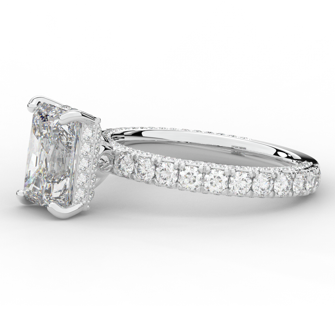 3.00CT.TW RADIANT LAB DIAMOND ENGAGEMENT RING - Nazarelle
