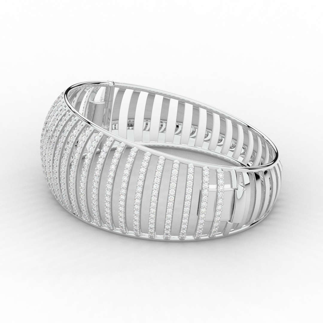 4.00CT.TW ROUND LAB DIAMOND BANGLE - Nazarelle