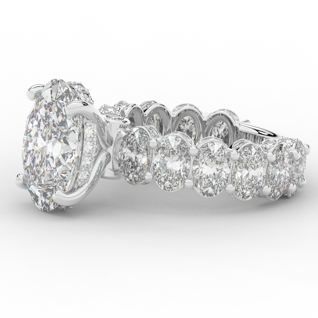 10.90CT.TW OVAL LAB DIAMOND SOLITAIRE ENGAGEMENT RING - Nazarelle