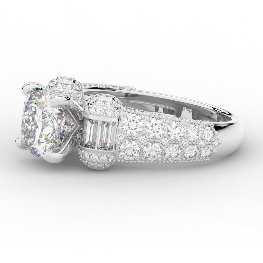 4.75CT.TW CUSHION LAB DIAMOND ENGAGEMENT RING - Nazarelle