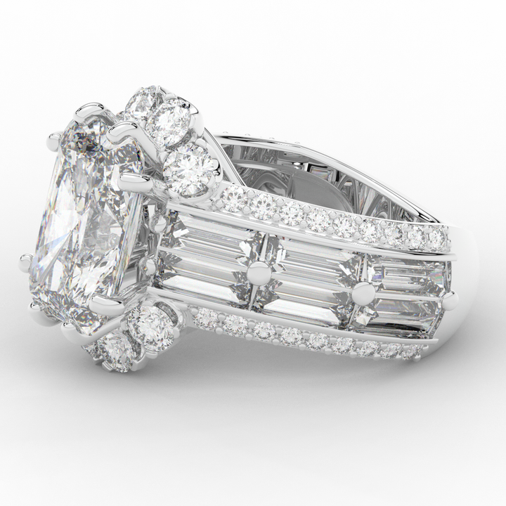 8.25CT.TW RADIANT LAB DIAMOND HALO ENGAGEMENT RING - Nazarelle
