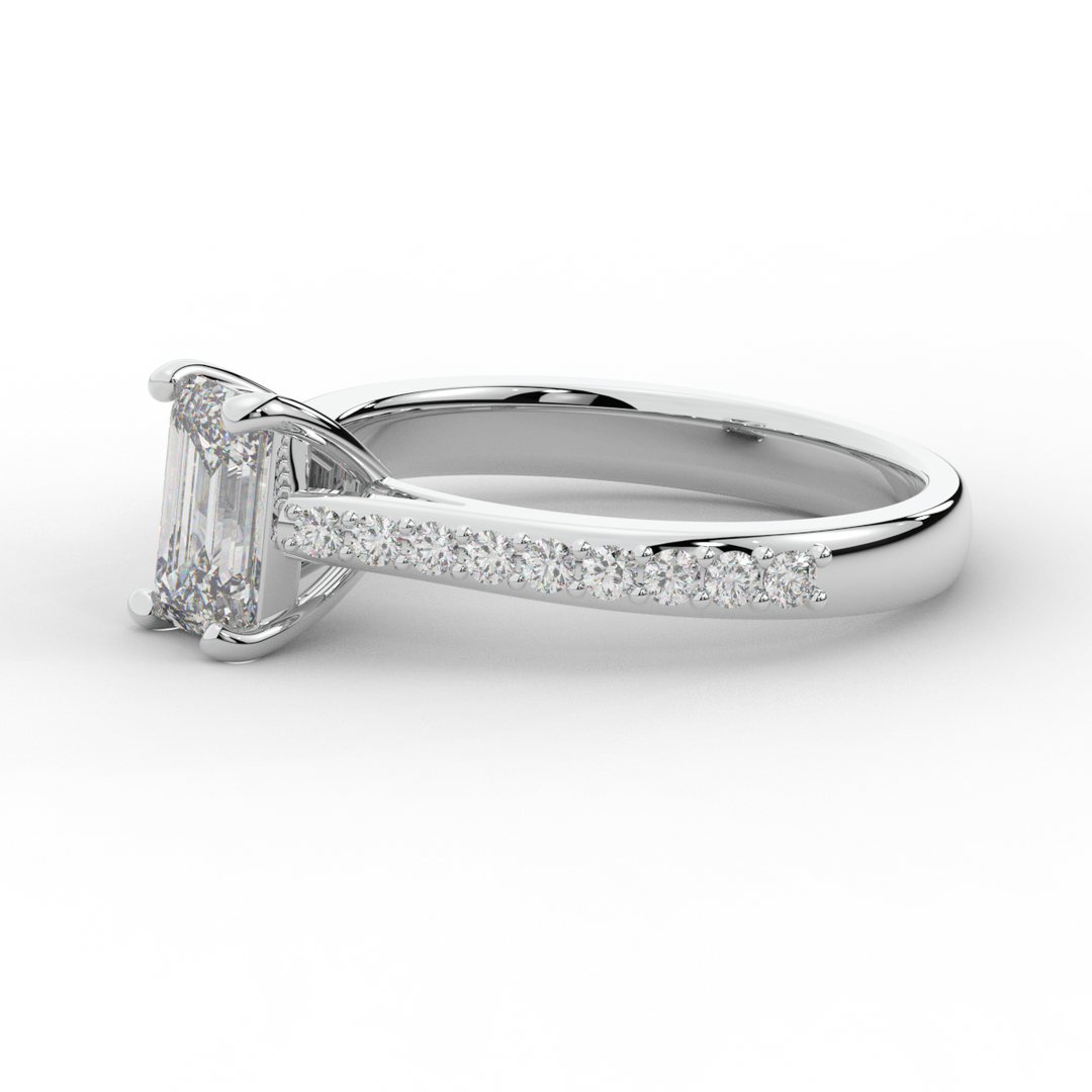 1.25CT.TW EMERALD CUT LAB DIAMOND SOLITAIRE ENGAGEMENT RING - Nazarelle