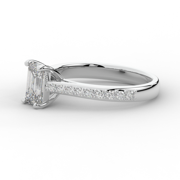 1.25CT.TW EMERALD CUT LAB DIAMOND SOLITAIRE ENGAGEMENT RING - Nazarelle