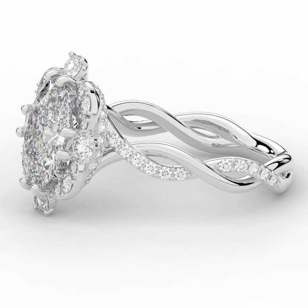 2.70CT.TW OVAL LAB DIAMOND HALO ENGAGEMENT RING - Nazarelle