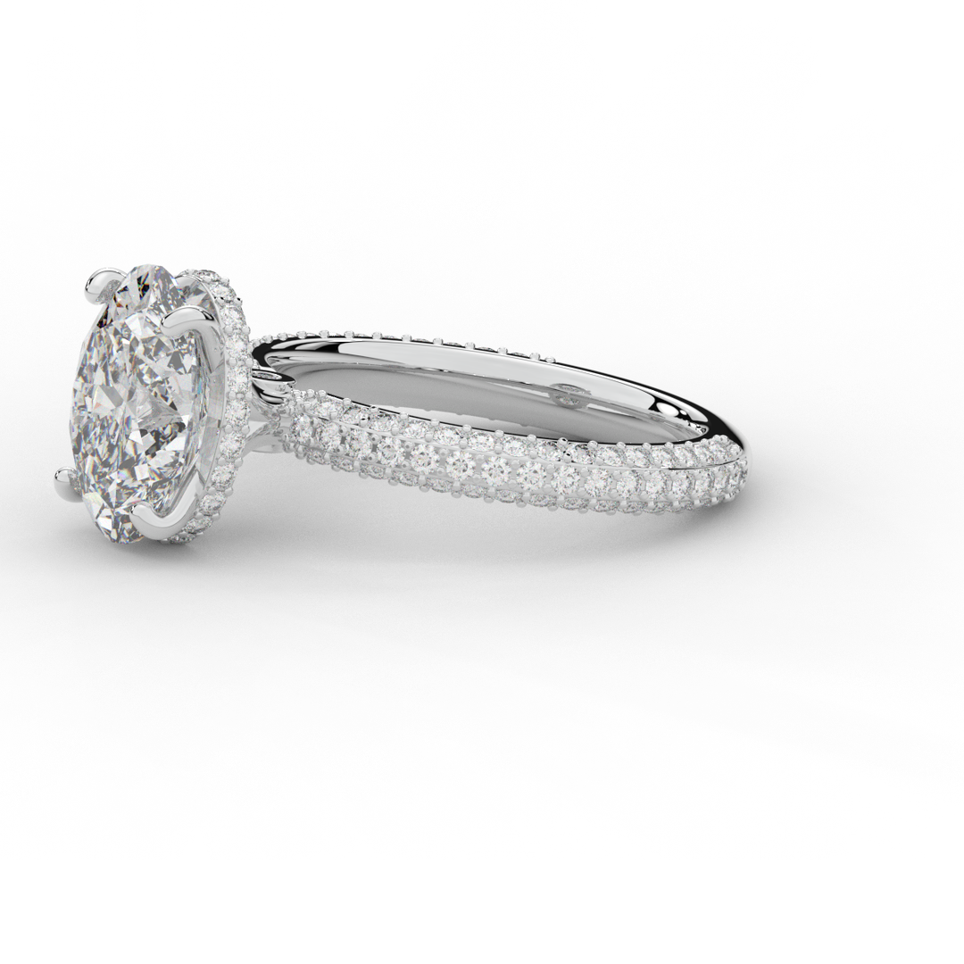 3.60CT.TW OVAL LAB DIAMOND SOLITAIRE ENGAGEMENT RING - Nazarelle