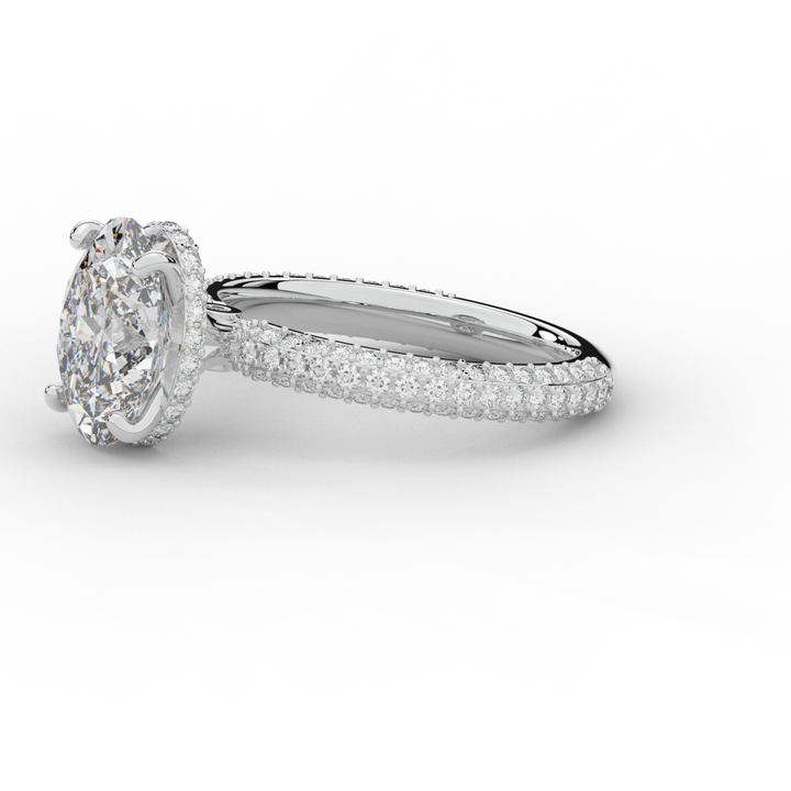 3.60CT.TW OVAL LAB DIAMOND SOLITAIRE ENGAGEMENT RING - Nazarelle