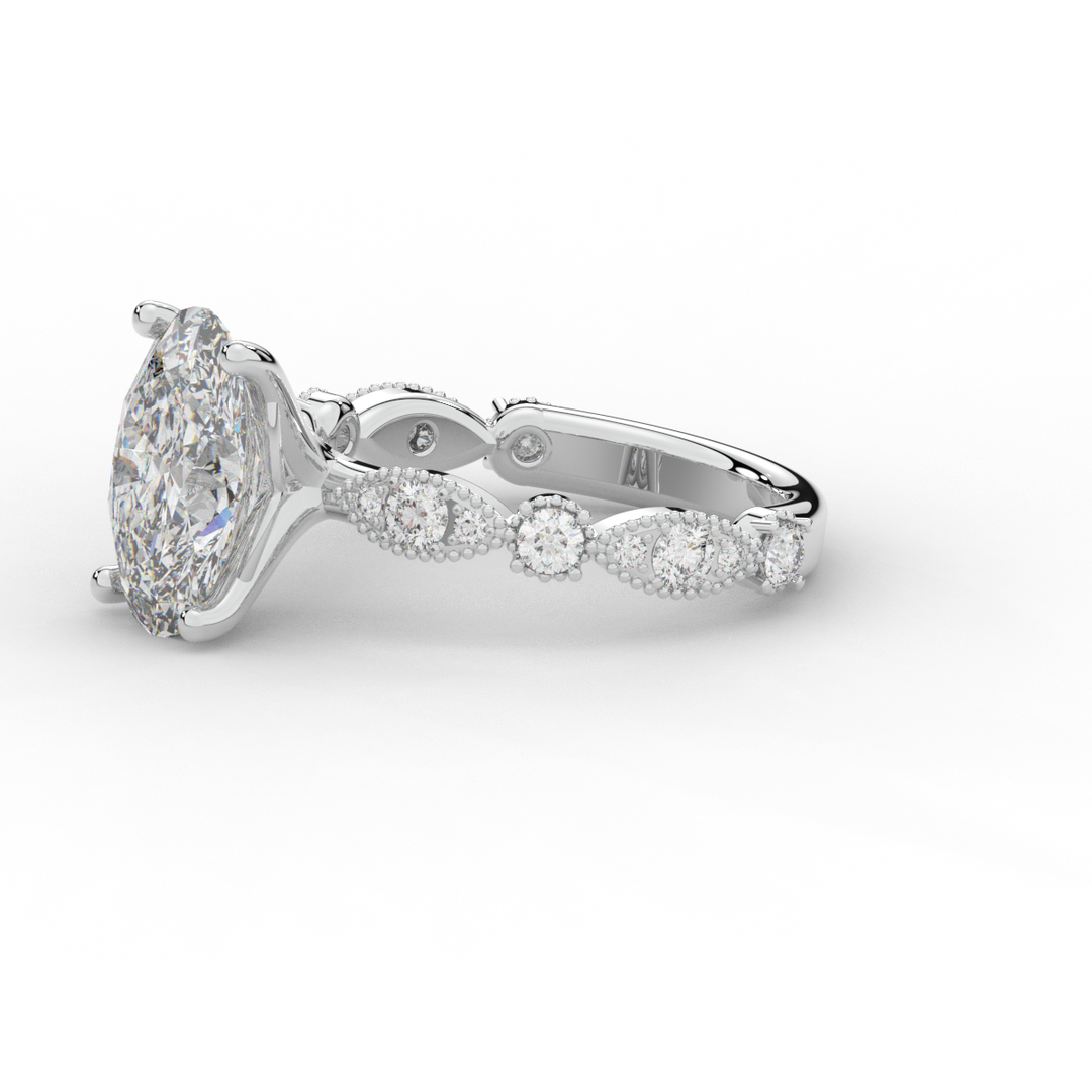 3.50CT.TW OVAL LAB DIAMOND SOLITAIRE ENGAGEMENT RING - Nazarelle