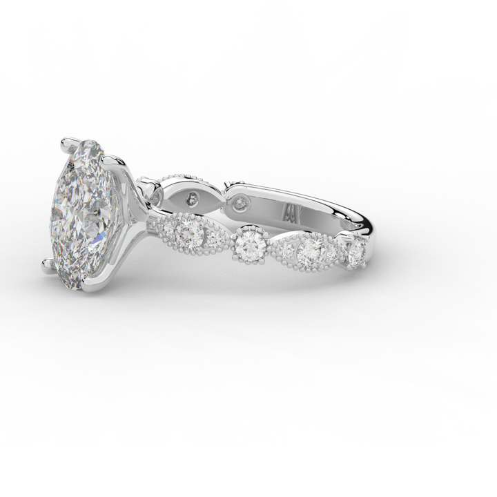 3.50CT.TW OVAL LAB DIAMOND SOLITAIRE ENGAGEMENT RING - Nazarelle