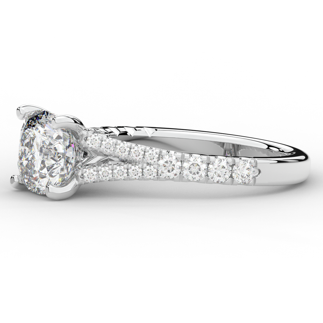 2.45CT.TW CUSHION LAB DIAMOND ENGAGEMENT RING - Nazarelle