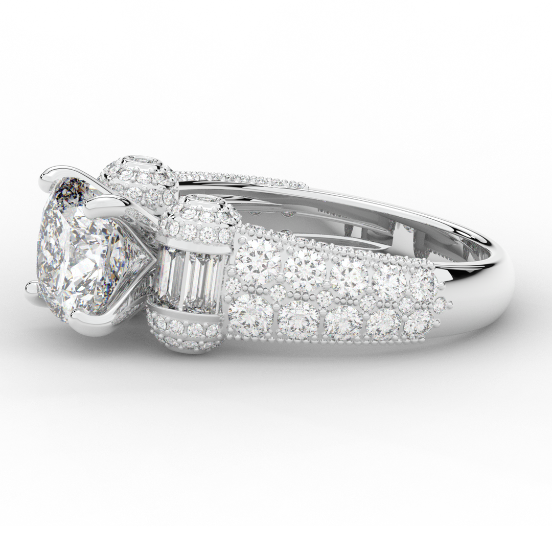 4.75CT.TW CUSHION LAB DIAMOND ENGAGEMENT RING - Nazarelle