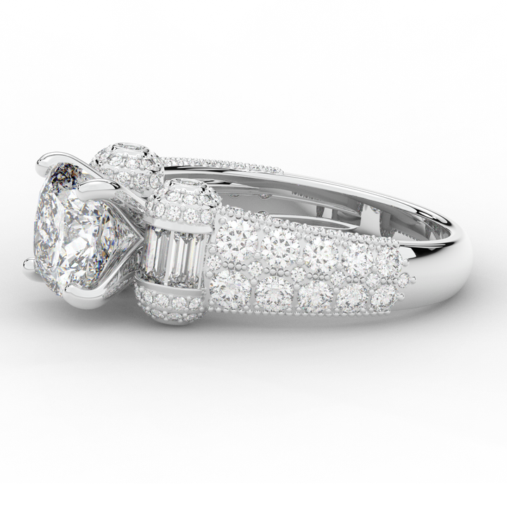 4.75CT.TW CUSHION LAB DIAMOND ENGAGEMENT RING - Nazarelle