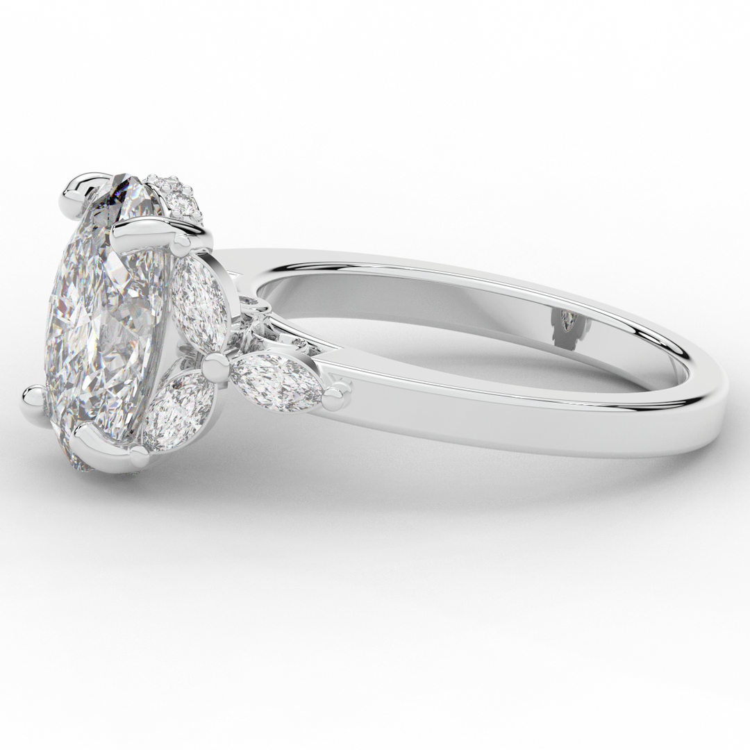 2.85CT.TW OVAL LAB DIAMOND ENGAGEMENT RING - Nazarelle