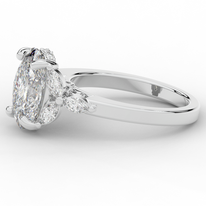 2.85CT.TW OVAL LAB DIAMOND ENGAGEMENT RING - Nazarelle