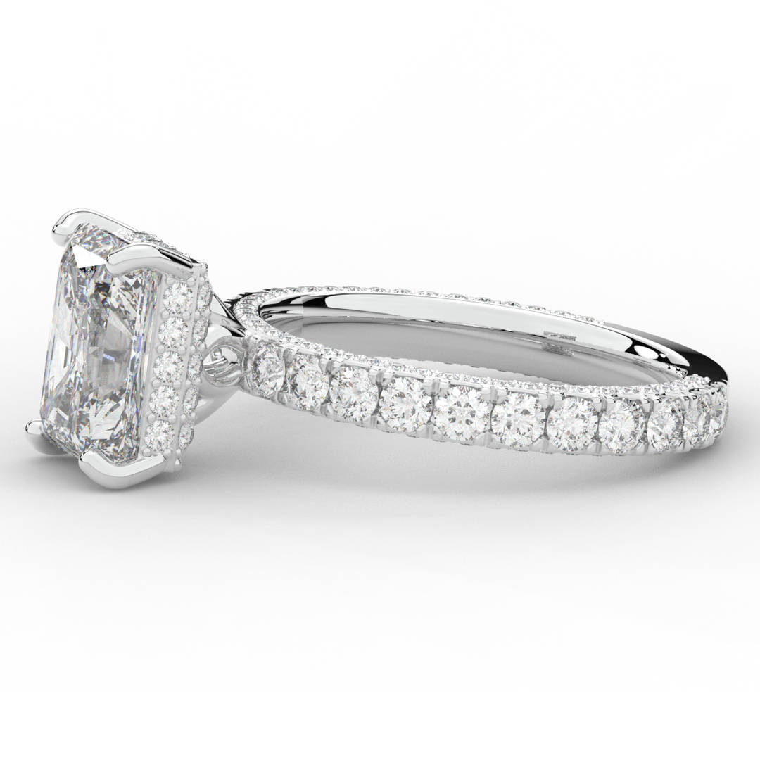 3.00CT.TW RADIANT LAB DIAMOND ENGAGEMENT RING - Nazarelle
