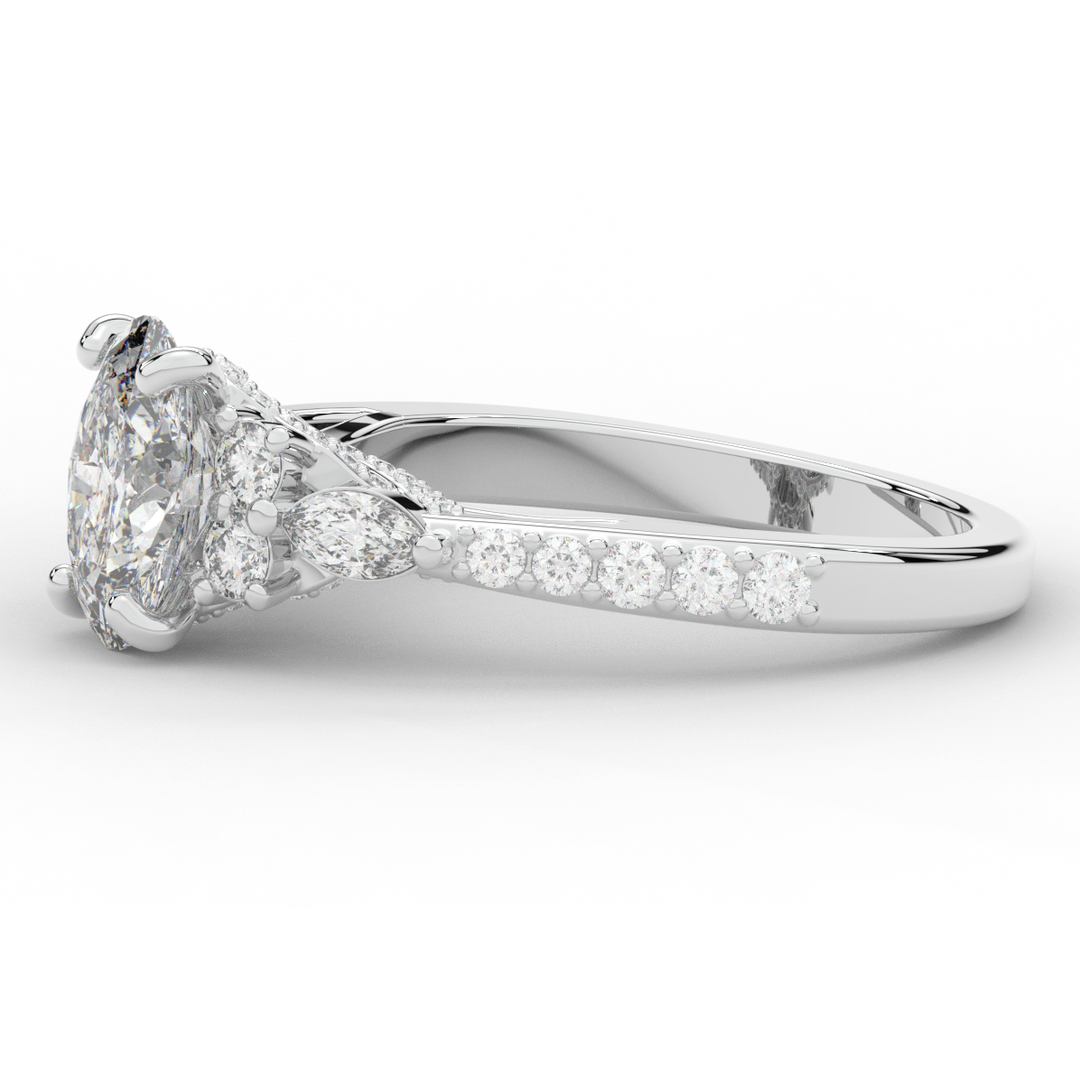 1.35CT.TW OVAL LAB DIAMOND ENGAGEMENT RING - Nazarelle