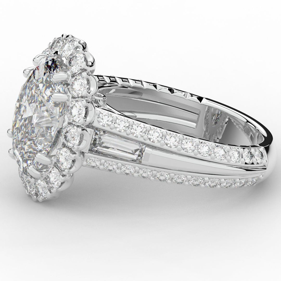 5.75CT.TW OVAL LAB DIAMOND HALO ENGAGEMENT RING - Nazarelle
