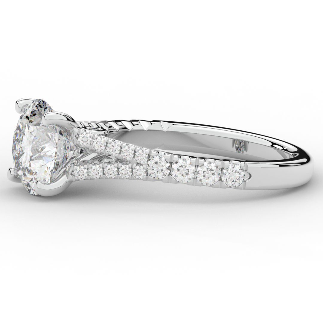2.45CT.TW ROUND LAB DIAMOND ENGAGEMENT RING - Nazarelle
