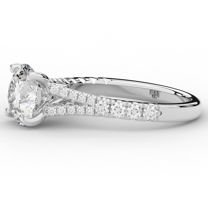 2.45CT.TW ROUND LAB DIAMOND ENGAGEMENT RING - Nazarelle