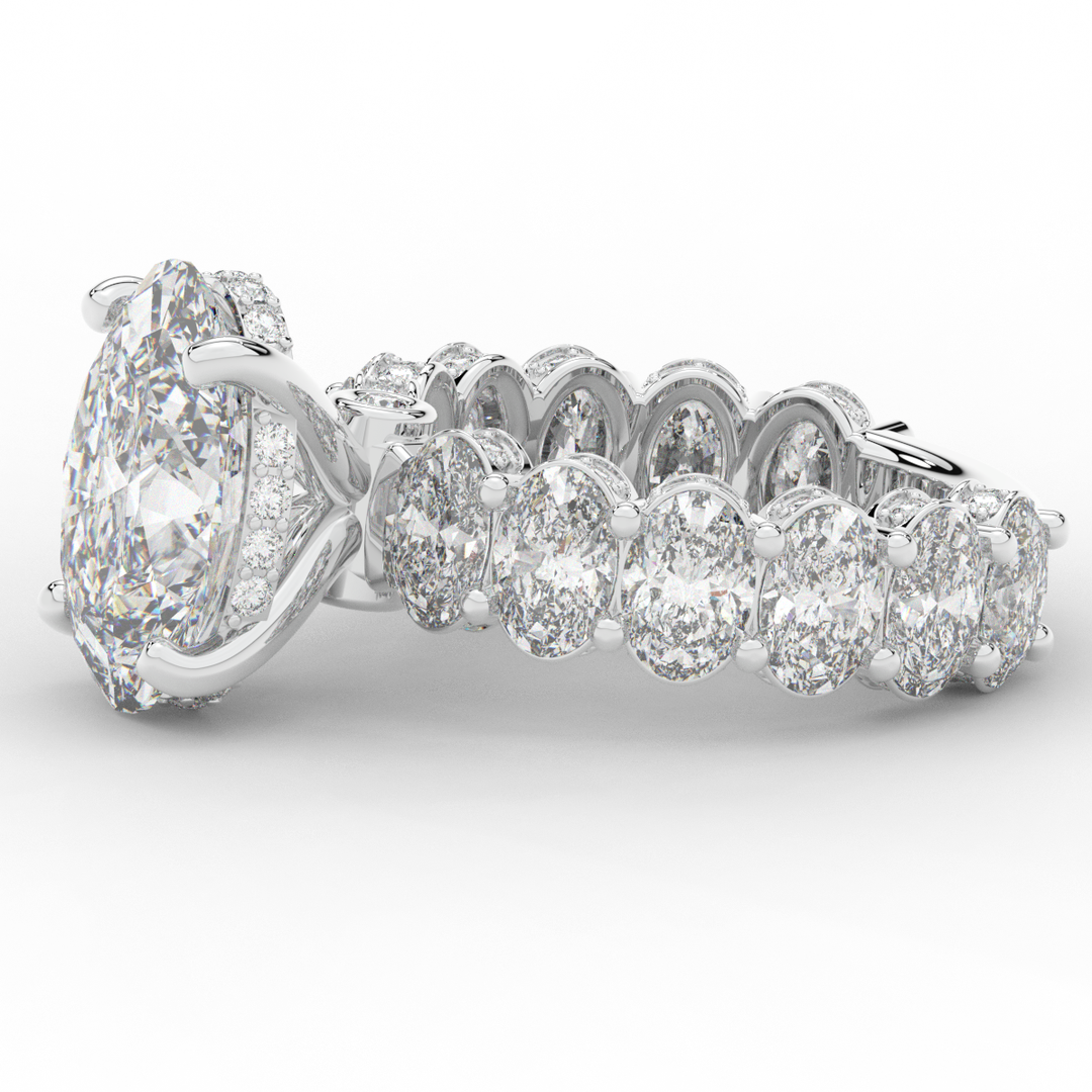 10.90CT.TW OVAL LAB DIAMOND SOLITAIRE ENGAGEMENT RING - Nazarelle