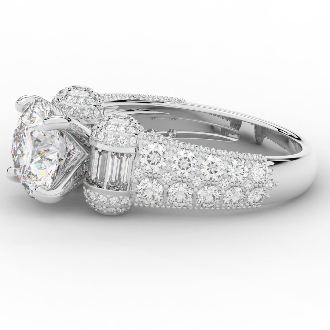 4.75CT.TW ROUND LAB DIAMOND ENGAGEMENT RING - Nazarelle
