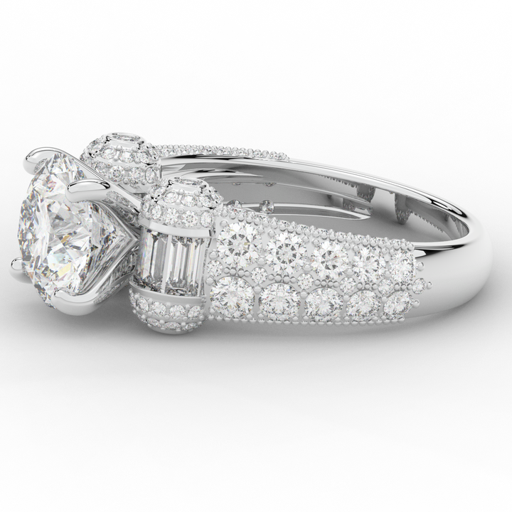 4.75CT.TW ROUND LAB DIAMOND ENGAGEMENT RING - Nazarelle