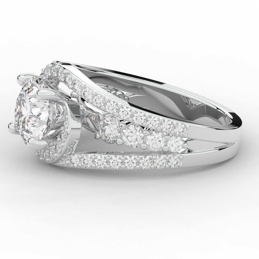 3.30CT.TW ROUND LAB DIAMOND ENGAGEMENT RING - Nazarelle
