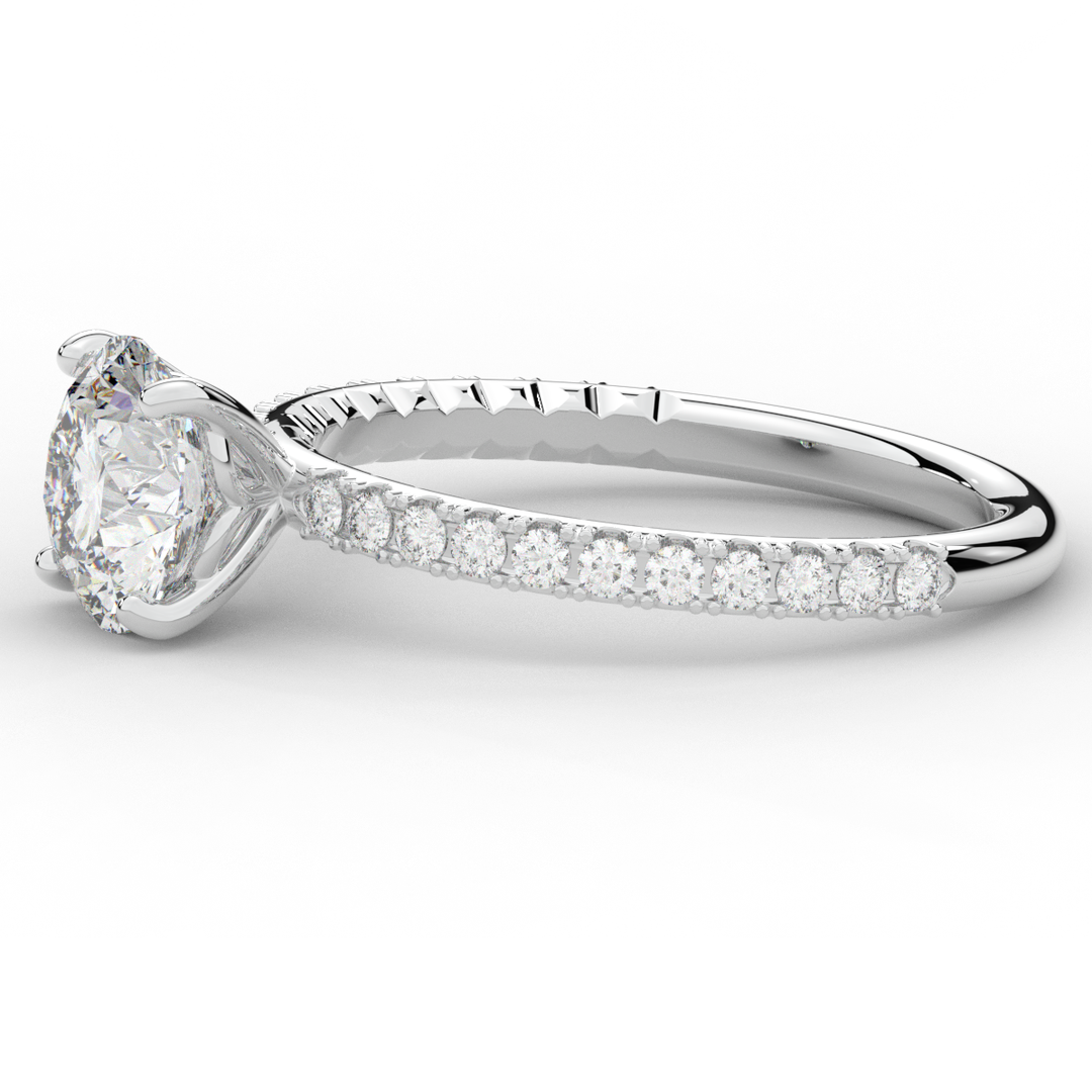 1.75CT.TW ROUND LAB DIAMOND SOLITAIRE ENGAGEMENT RING - Nazarelle