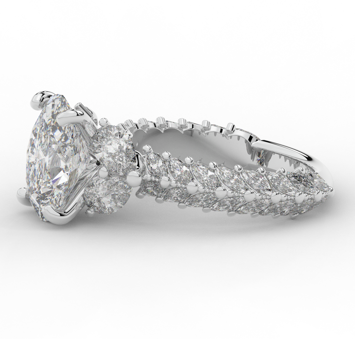 5.25CT.TW OVAL LAB DIAMOND HALO ENGAGEMENT RING - Nazarelle