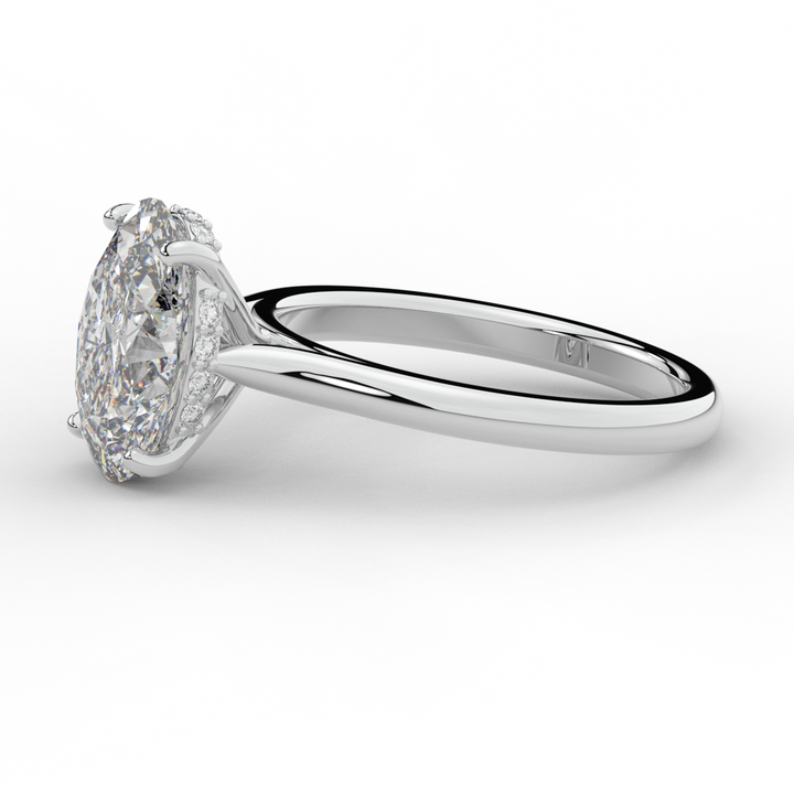 2.05CT.TW OVAL LAB DIAMOND UNDERHALO ENGAGEMENT RING - Nazarelle