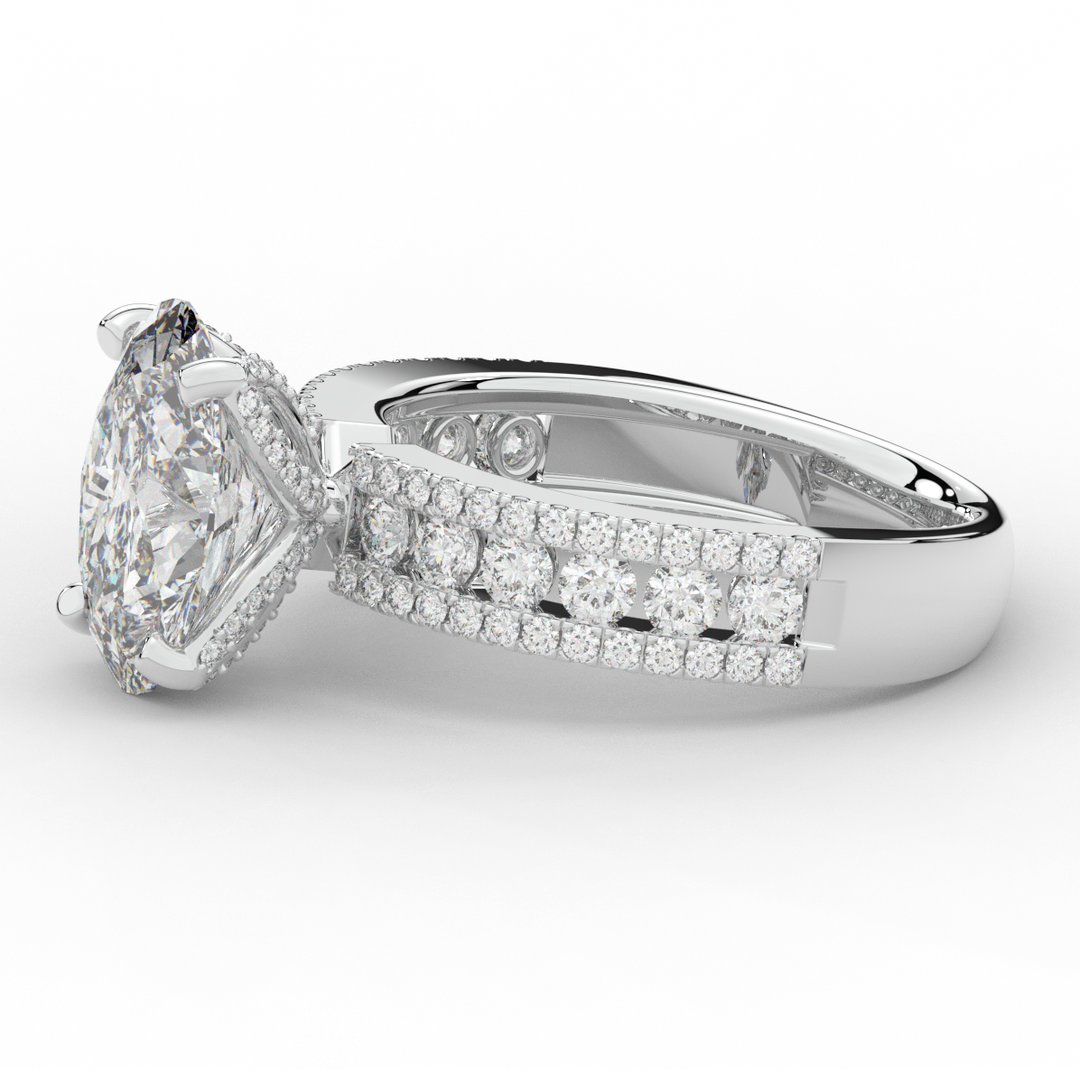 3.95CT.TW OVAL LAB DIAMOND SOLITAIRE ENGAGEMENT RING - Nazarelle