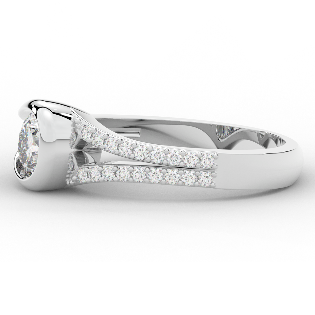 1.10CT.TW ROUND LAB DIAMOND SOLITAIRE ENGAGEMENT RING - Nazarelle