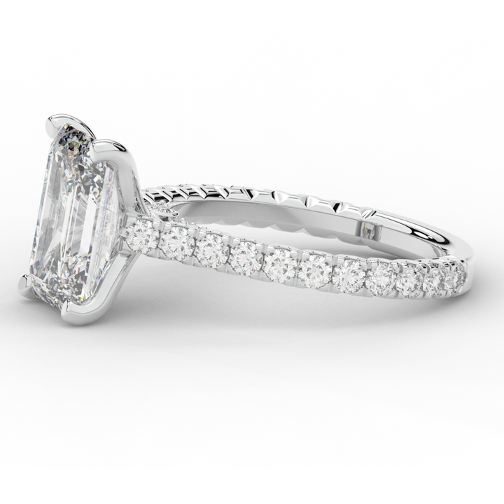 4.25CT.TW EMERALD CUT LAB DIAMOND SOLITAIRE ENGAGEMENT RING - Nazarelle
