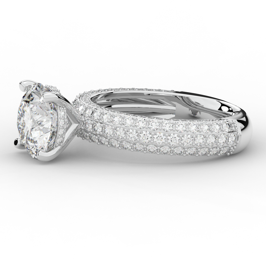 4.80CT.TW ROUND LAB DIAMOND UNDERHALO ENGAGEMENT RING - Nazarelle