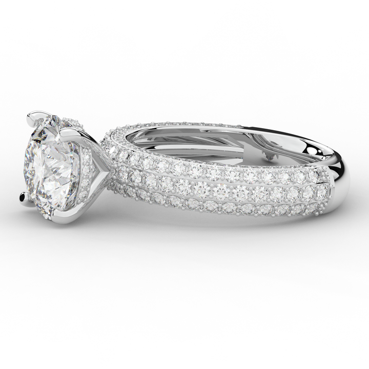 4.80CT.TW ROUND LAB DIAMOND UNDERHALO ENGAGEMENT RING - Nazarelle