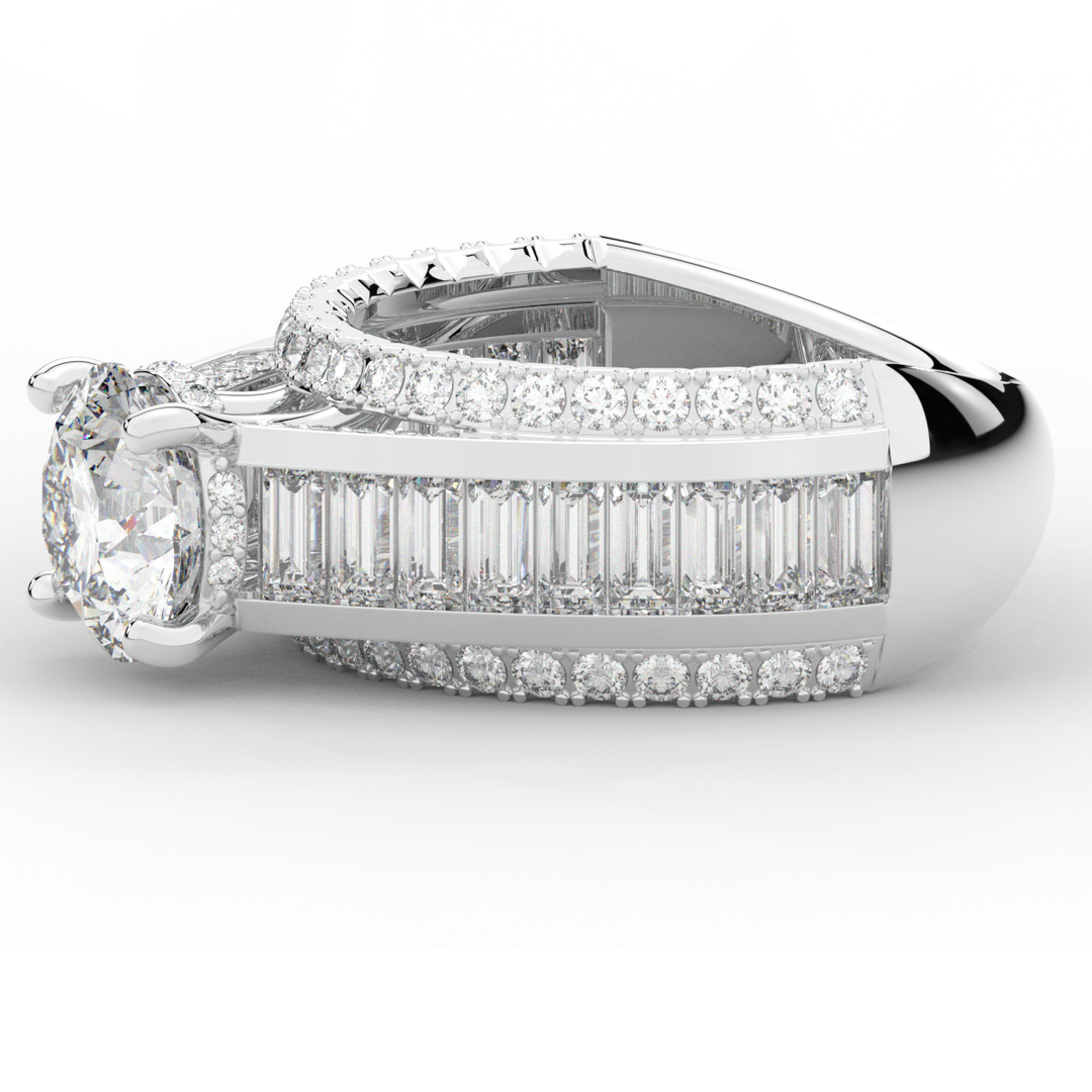 3.15CT.TW ROUND LAB DIAMOND ENGAGEMENT RING - Nazarelle