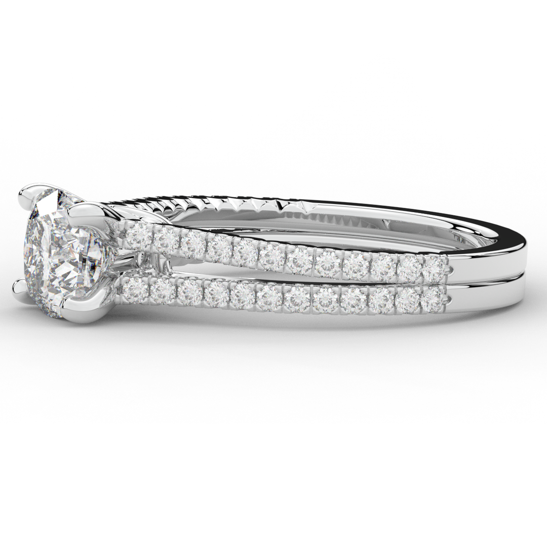 1.90CT.TW CUSHION LAB DIAMOND SOLITAIRE ENGAGEMENT RING - Nazarelle