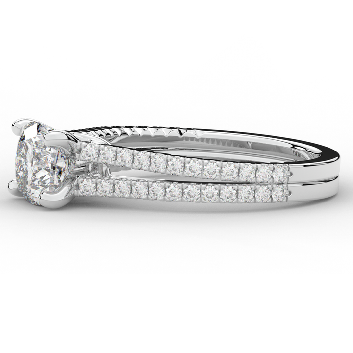 1.90CT.TW CUSHION LAB DIAMOND SOLITAIRE ENGAGEMENT RING - Nazarelle