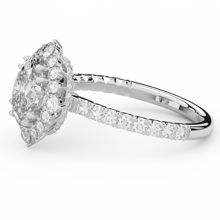 2.80CT.TW OVAL LAB DIAMOND HALO ENGAGEMENT RING - Nazarelle