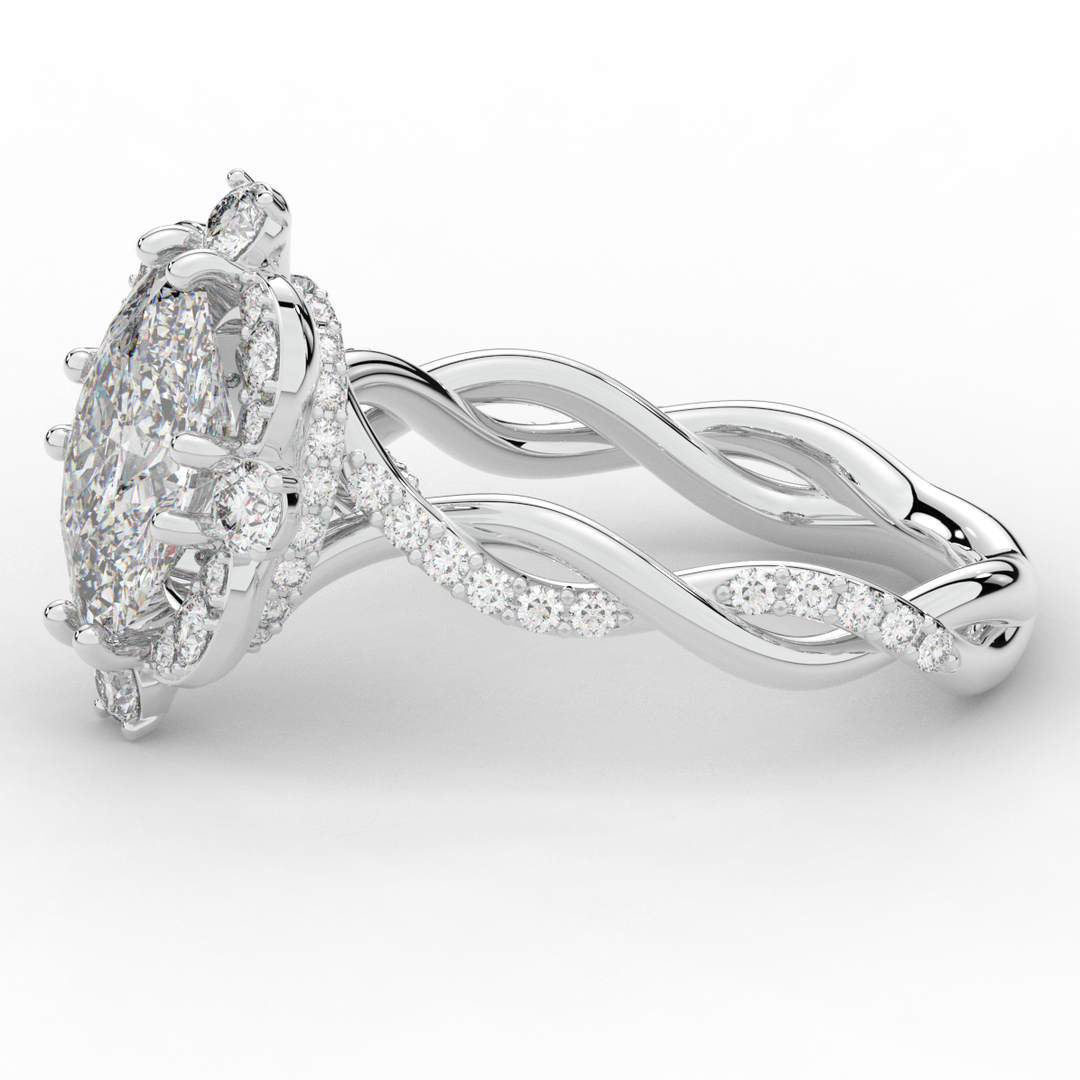 2.70CT.TW OVAL LAB DIAMOND HALO ENGAGEMENT RING - Nazarelle